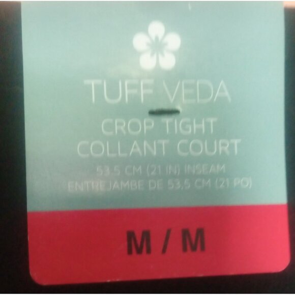 Tuff Veda Black Crop Tight Women’s M NWT High Rise Workout Yoga Capri Legging - Picture 5 of 5